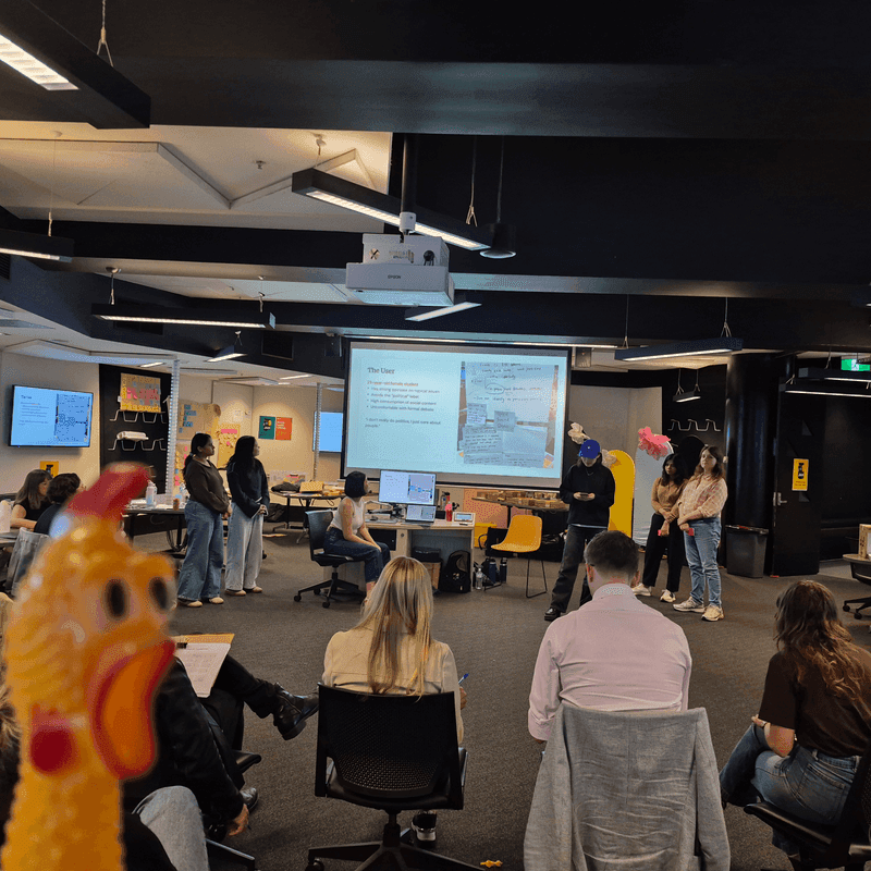 Team presenting ideas